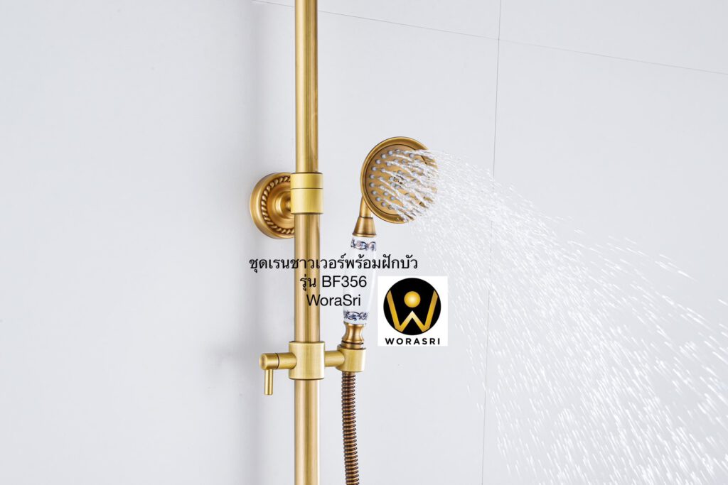 BF356 Rain and handheld shower antique brass color bathroom (3)