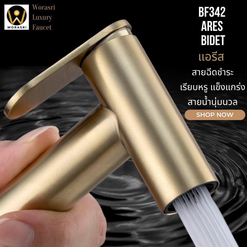 BF342 Ares bidet set brushed gold color elegant style