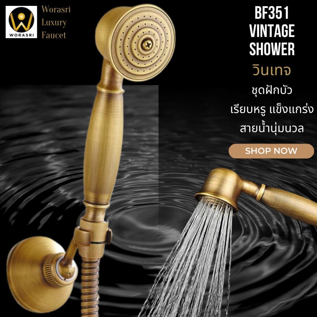 BF351 vintage handheld shower set brass color Antique style